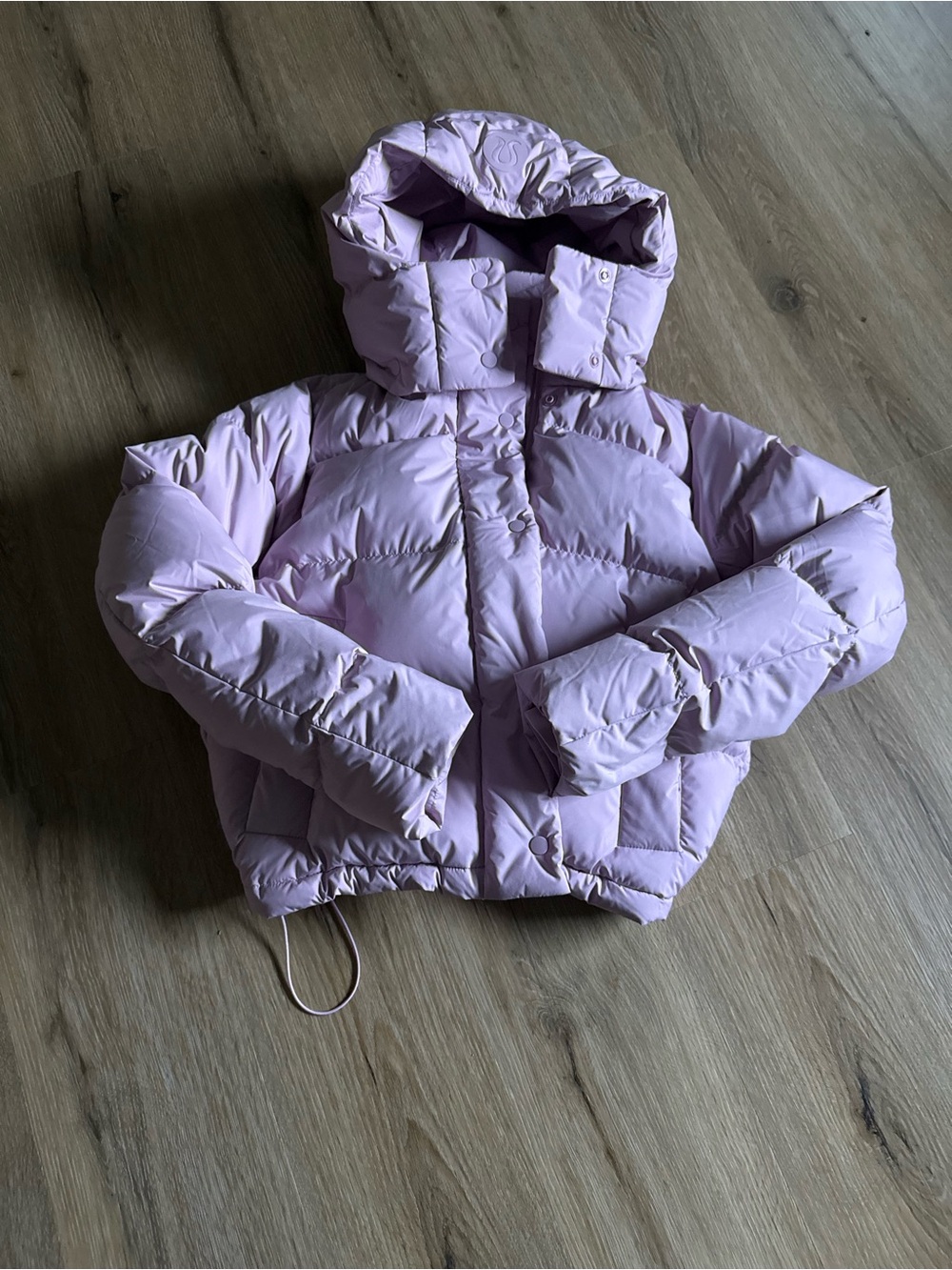 Lululemon cropped puffer jacket light pink